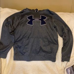 Under armor gray hoodie with navy symbol